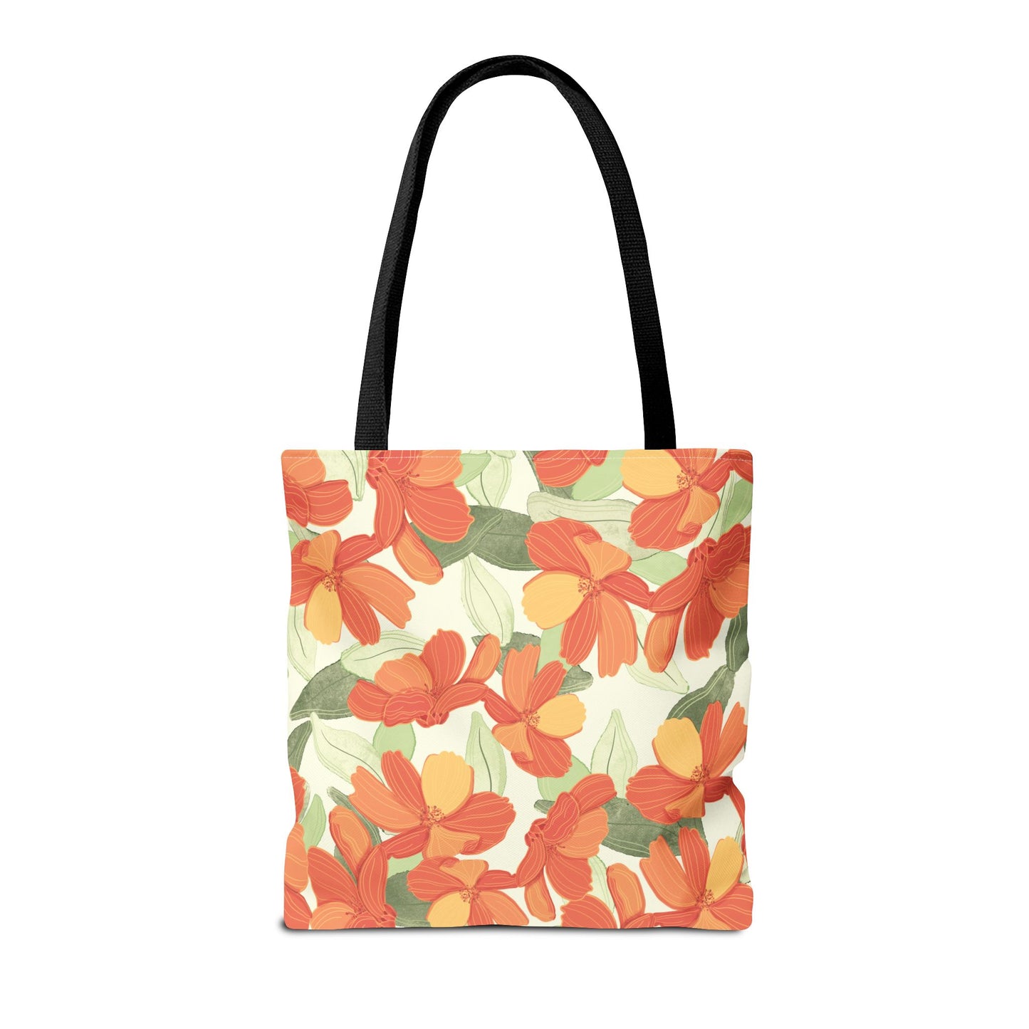 Beautiful Floral Tote Bag- Orange