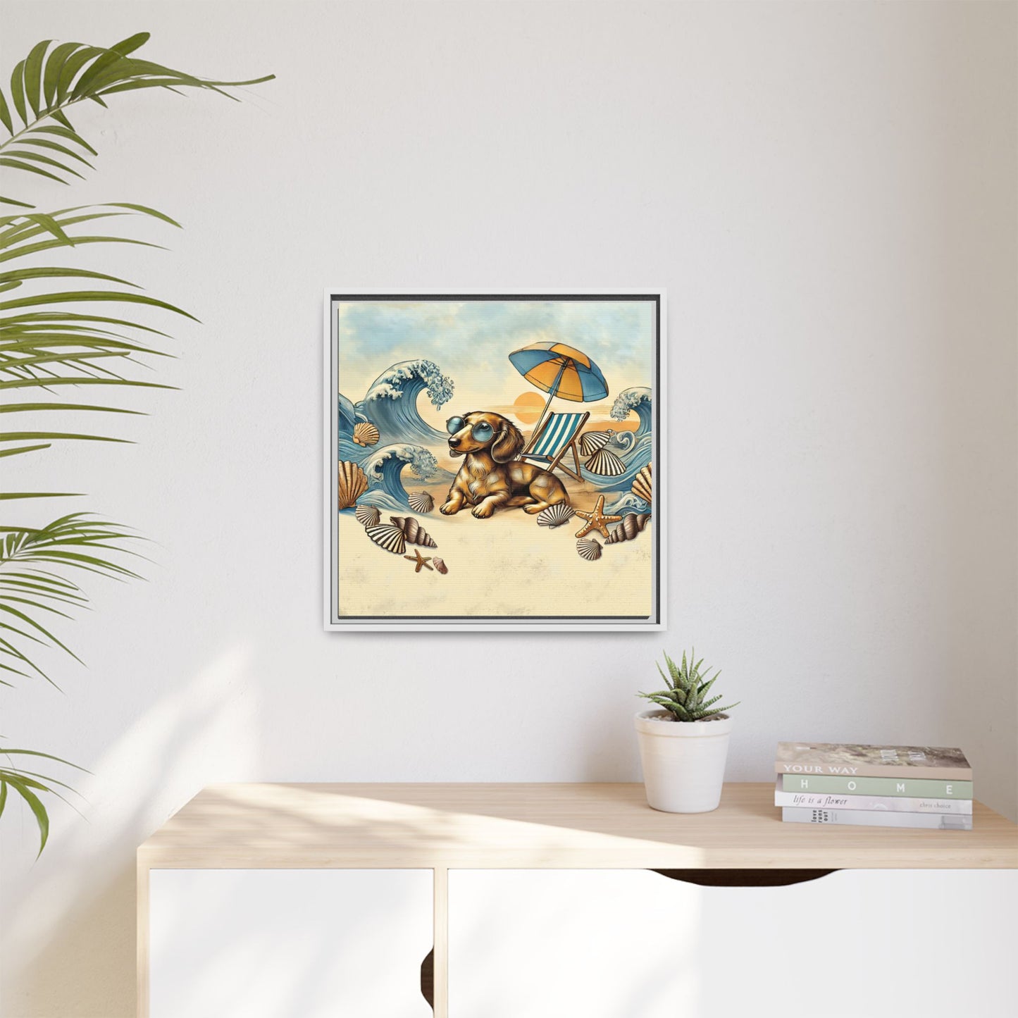 Dachshund on the Beach Wall Art