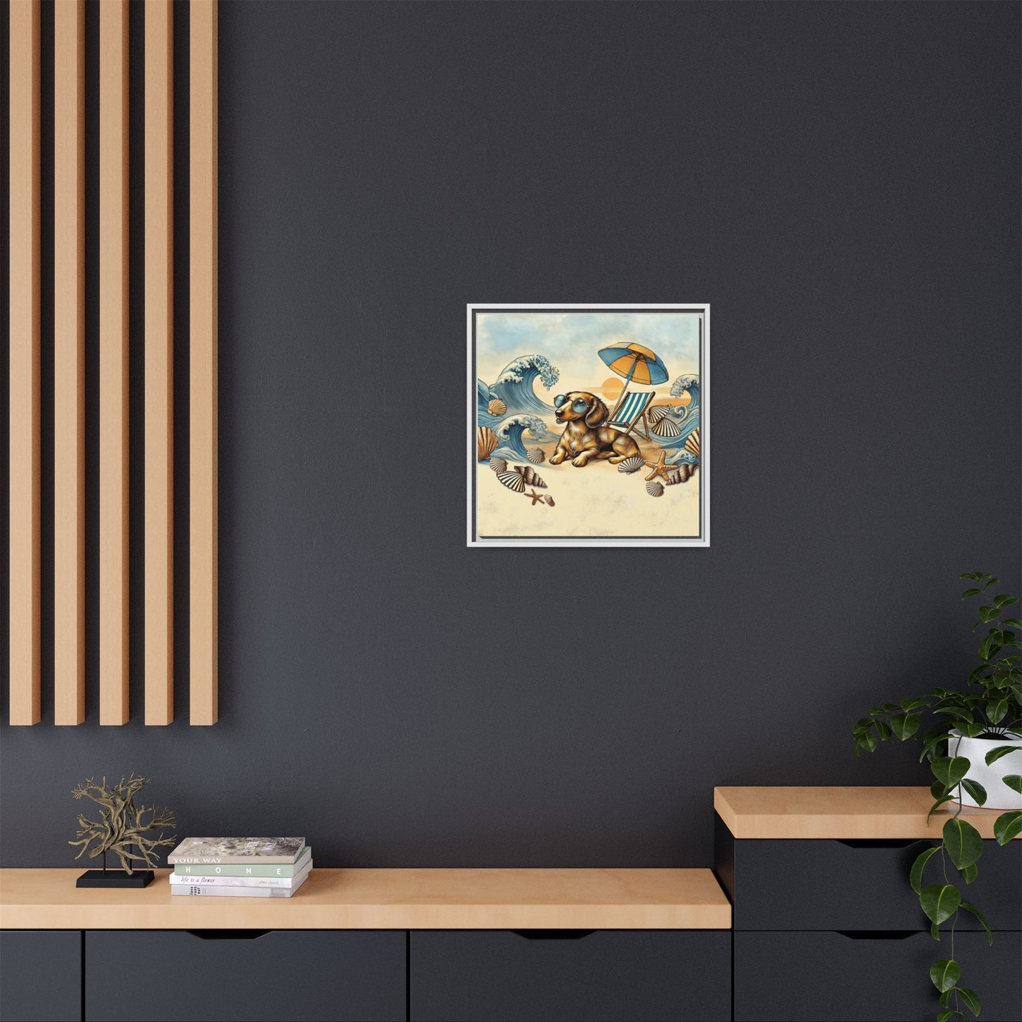 Dachshund on the Beach Wall Art