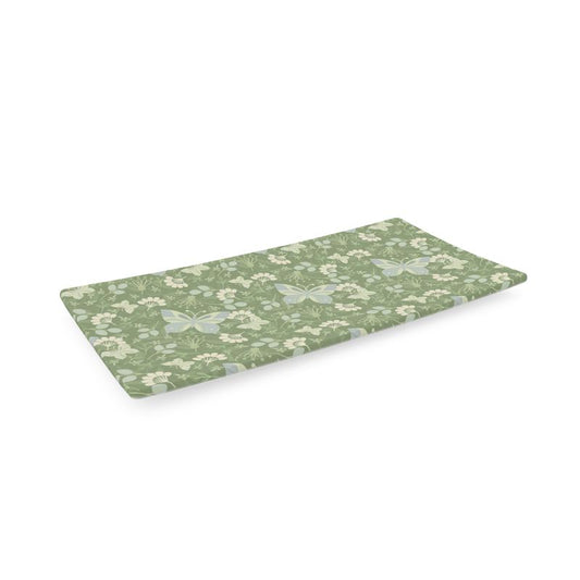 Bone China Tray with Butterfly Floral Design