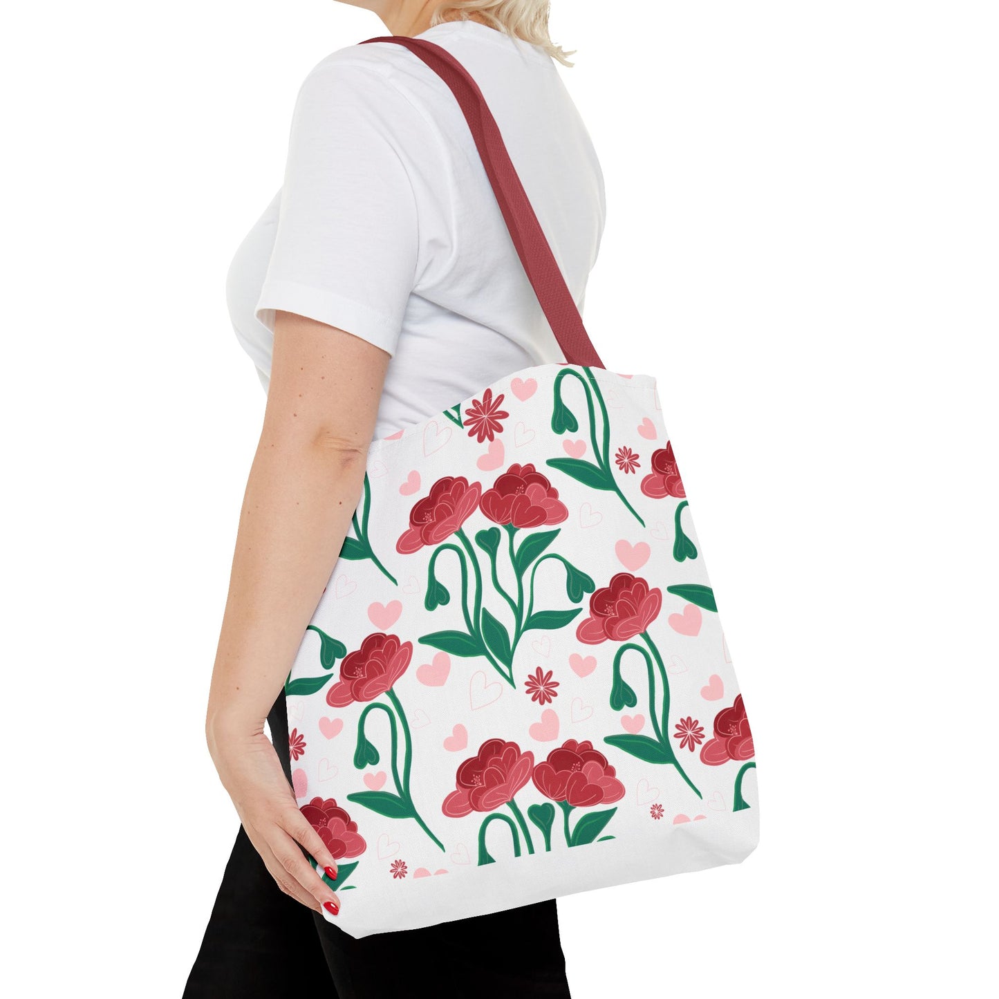 Valentines Day Floral Tote Bag