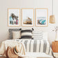 Summer Surfing Wall Art Set. Yellow Bus, Surfboards, Beach Cabins