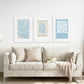 Set of 3 Blue and Beige Henri Matisse Prints