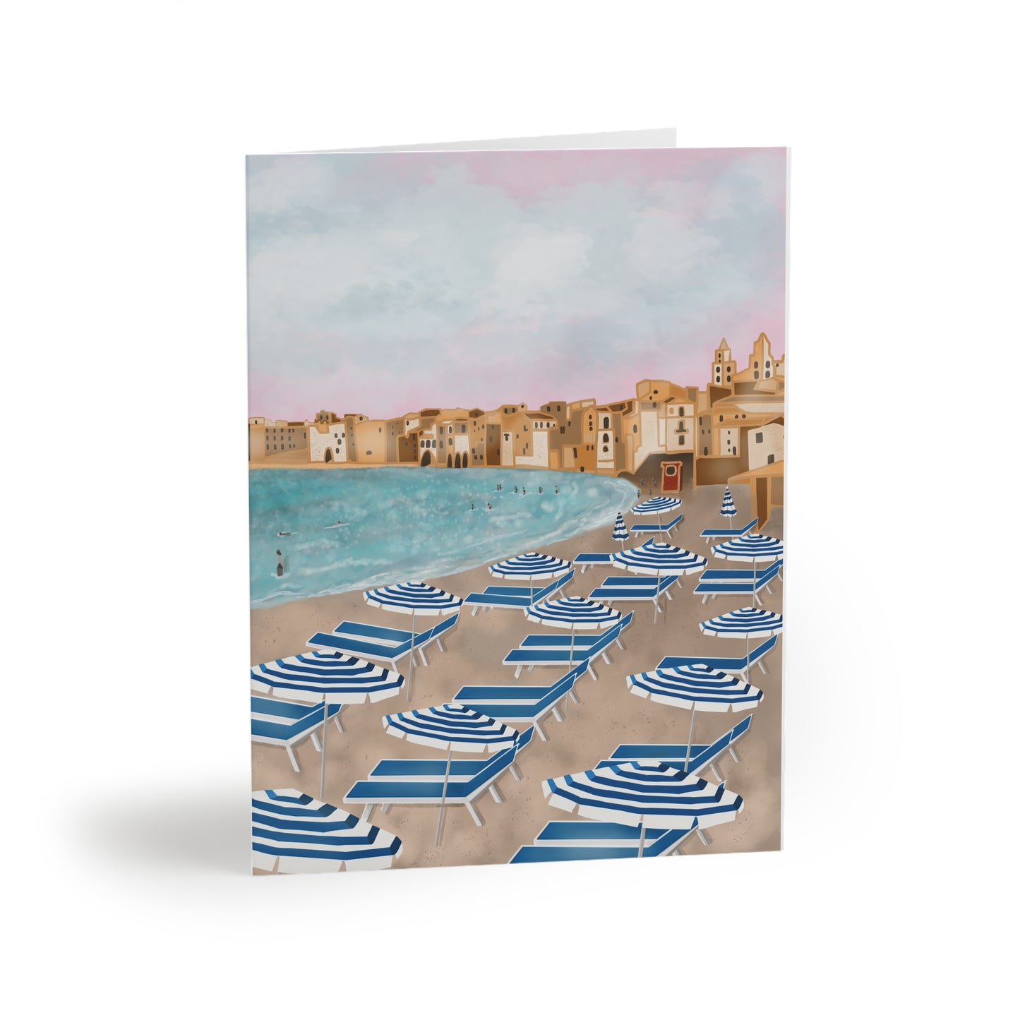 Greeting Card Set - Mediterranean Beach Scene