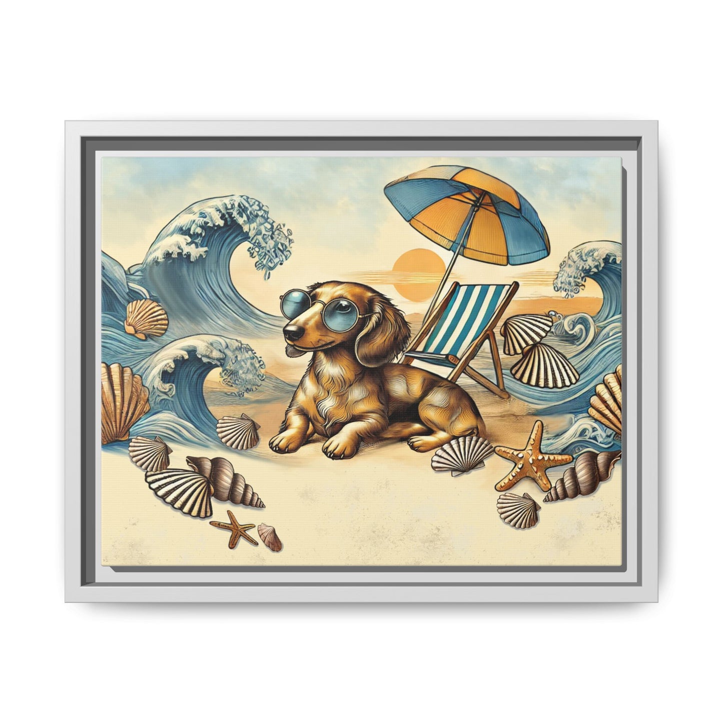 Dachshund on the Beach Wall Art