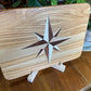 White Oak Charcuterie Board with Compass Rose Inlay - Handcrafted Woodwork