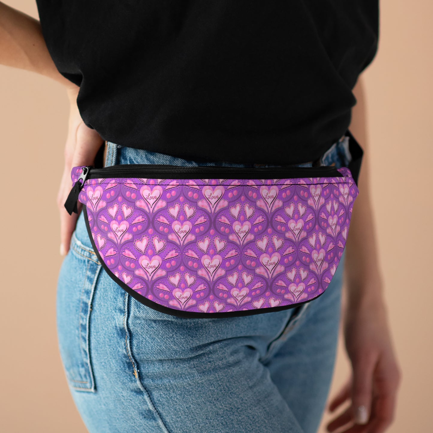 Pink Hearts Belt Bag - Sling Pack