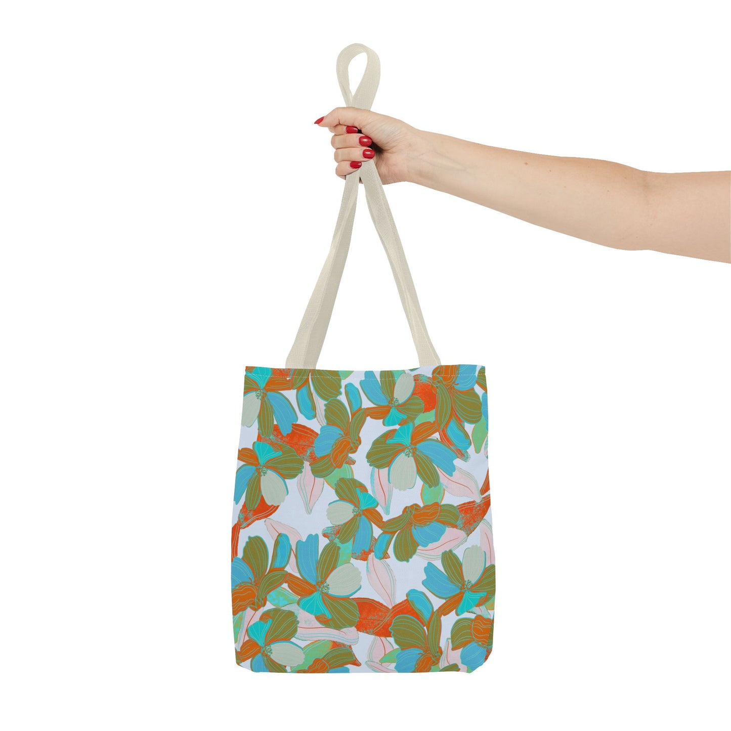 Beautiful Floral Tote Bag- Blue