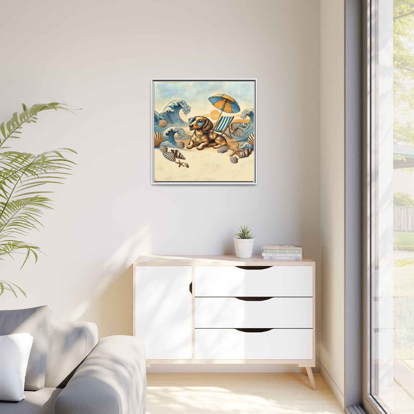 Dachshund on the Beach Wall Art