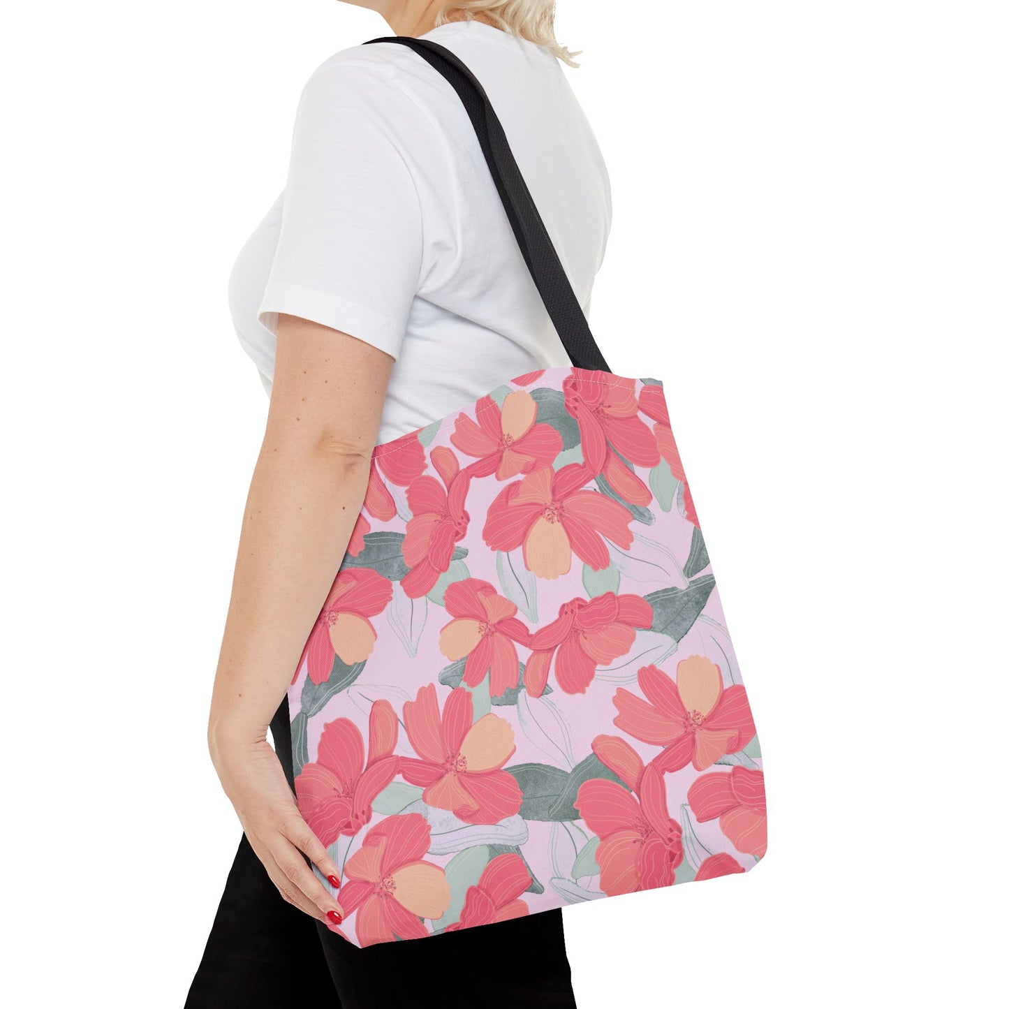 Beautiful Floral Tote Bag in Pink