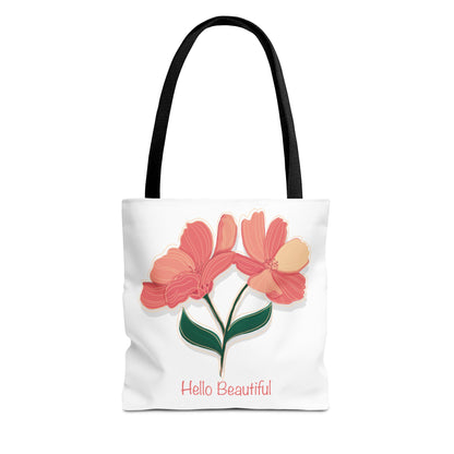 Hello Beautiful Floral Tote Bag