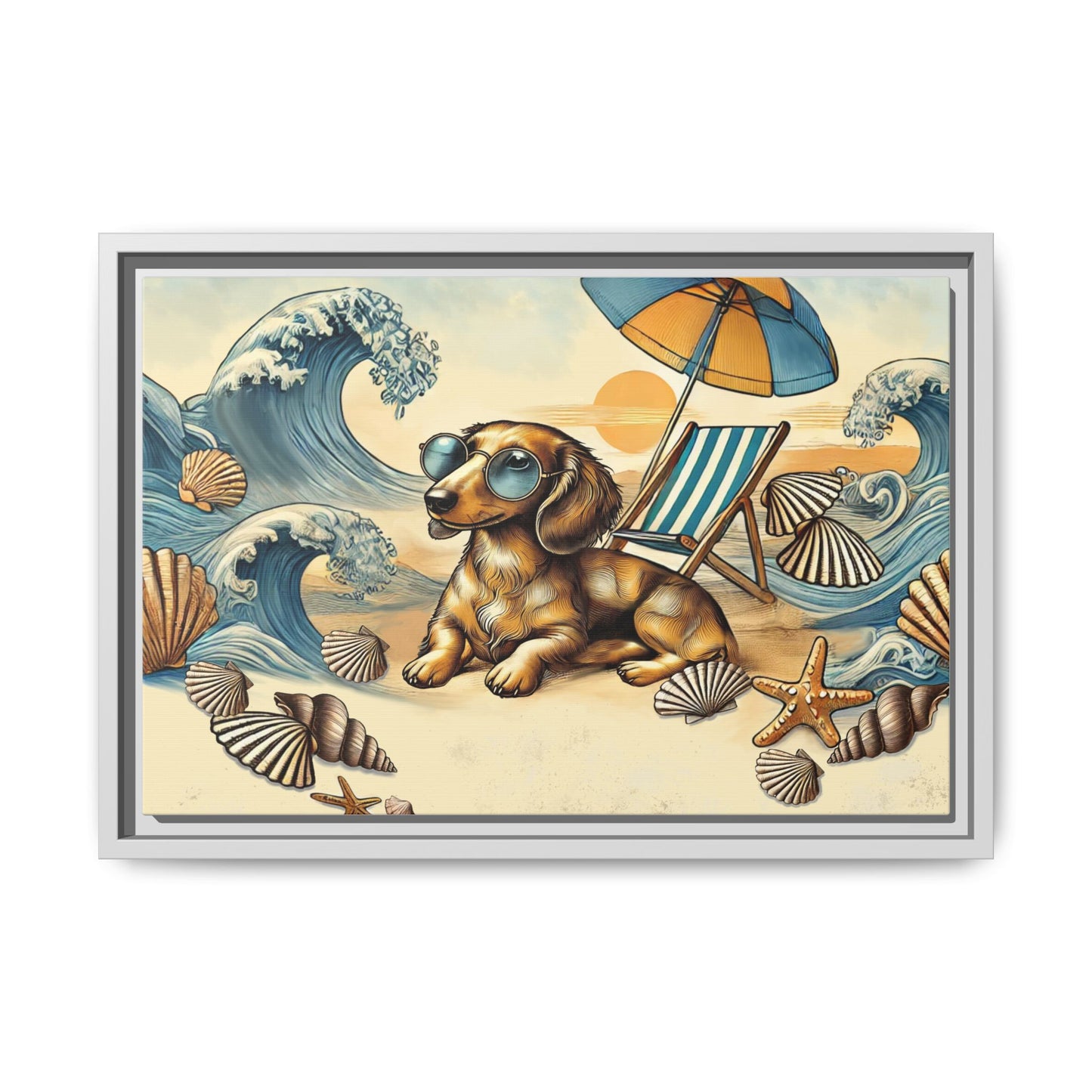 Dachshund on the Beach Wall Art