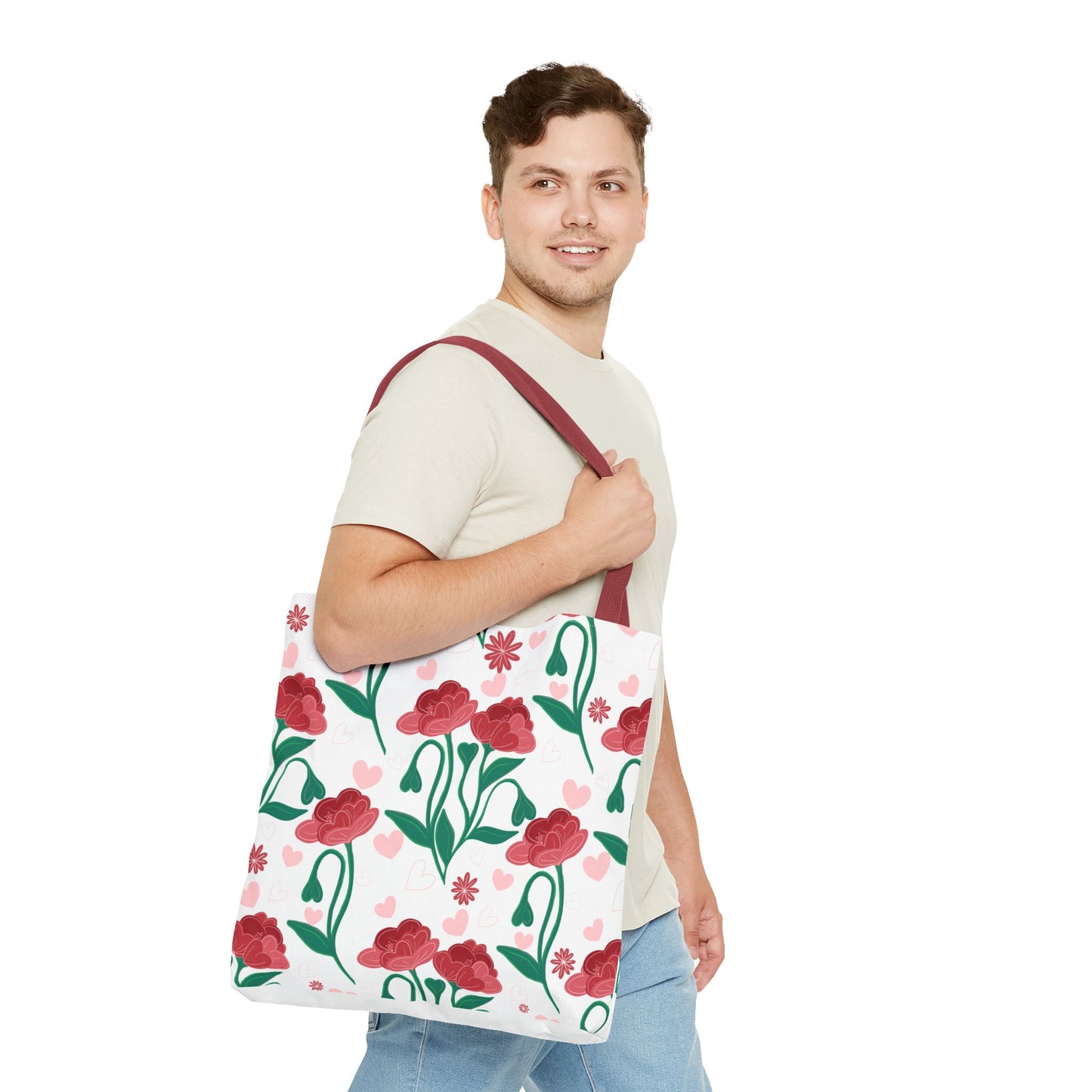 Valentines Day Floral Tote Bag