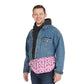 Large Pink & White Flower Belt Bag, Fanny Pack, Sling Pack