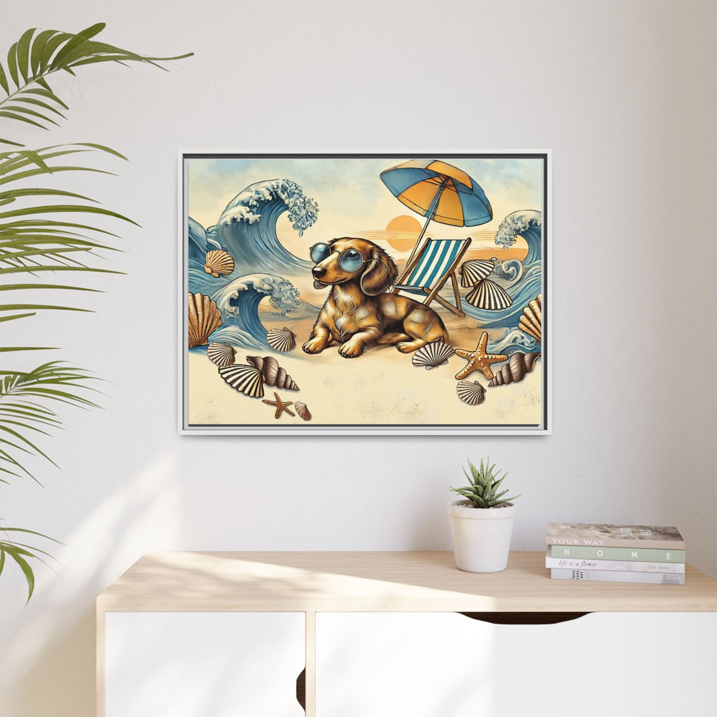 Dachshund on the Beach Wall Art