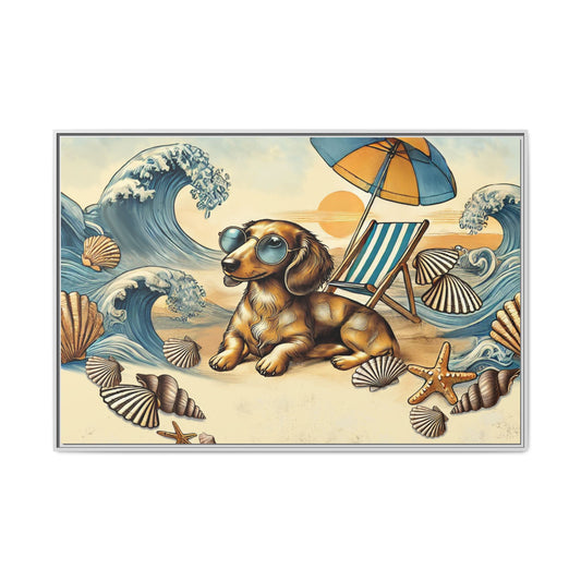 Dachshund on the Beach Wall Art