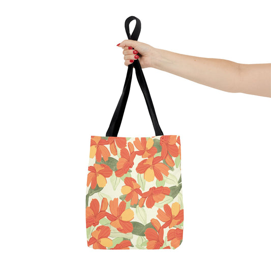 Beautiful Floral Tote Bag- Orange