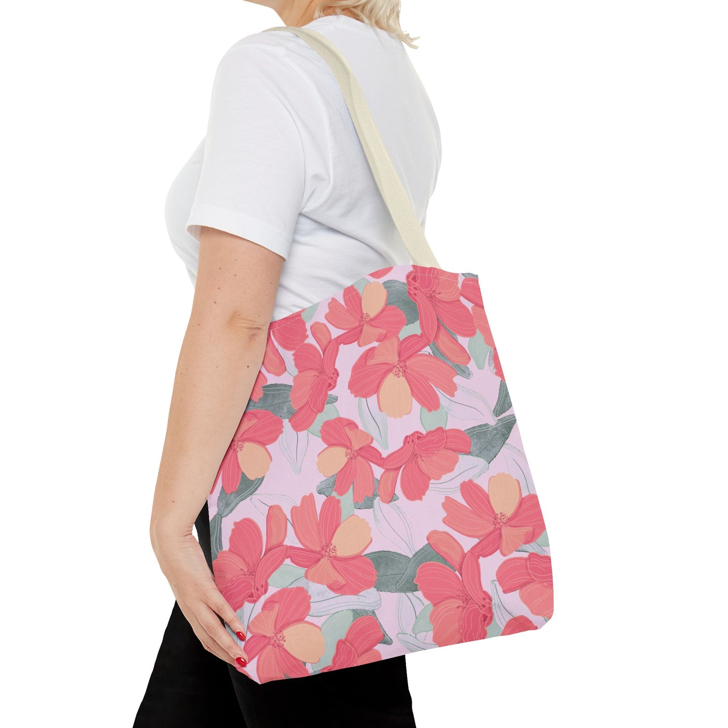 Beautiful Floral Tote Bag in Pink