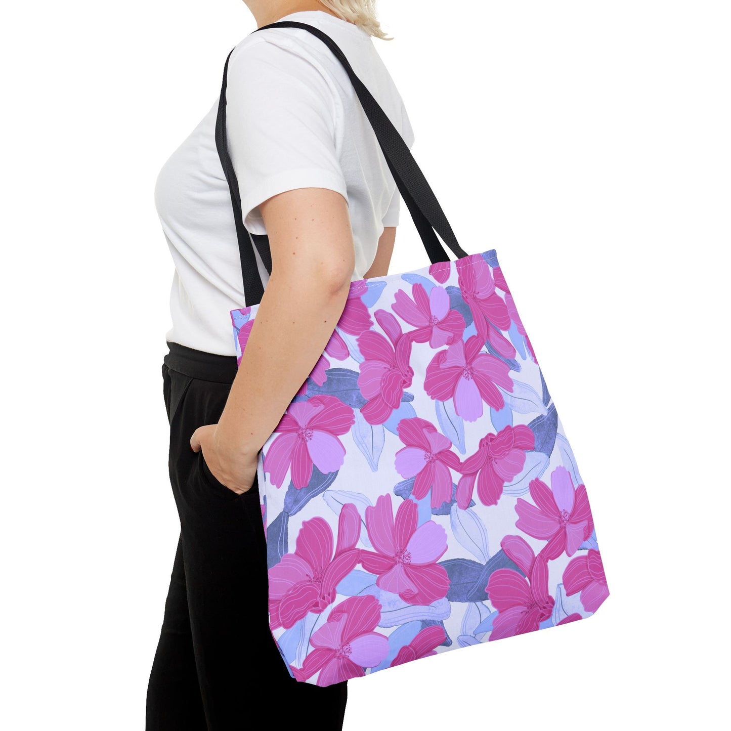 Beautiful Floral Tote Bag in Purple