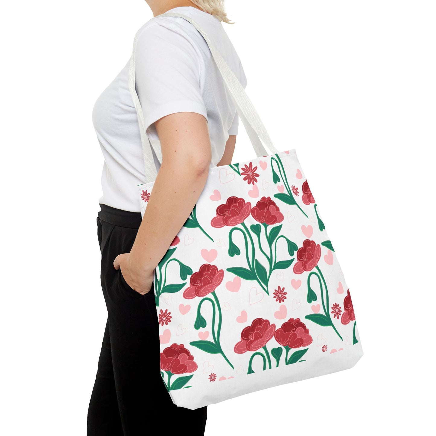 Valentines Day Floral Tote Bag