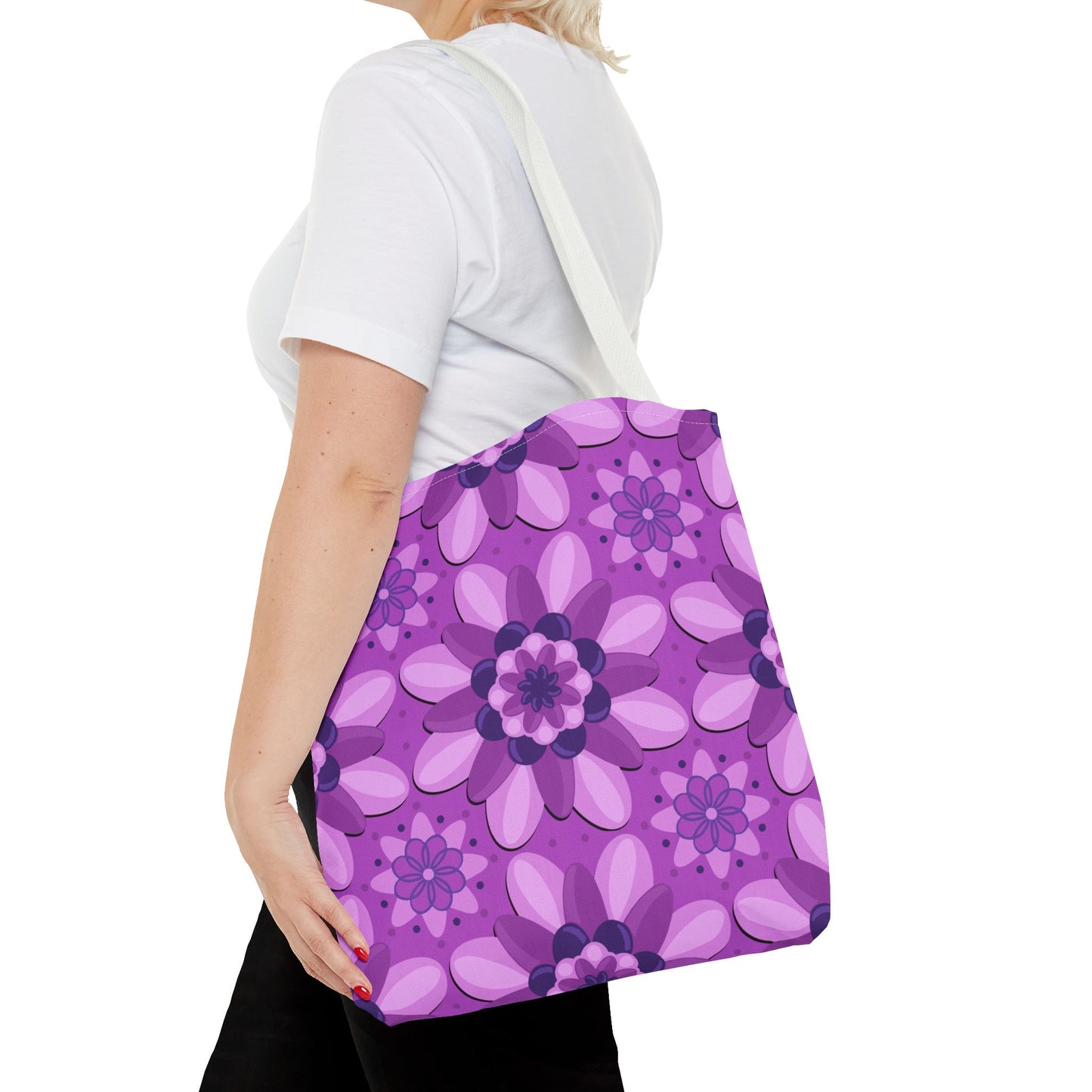 Purple Floral Tote Bag