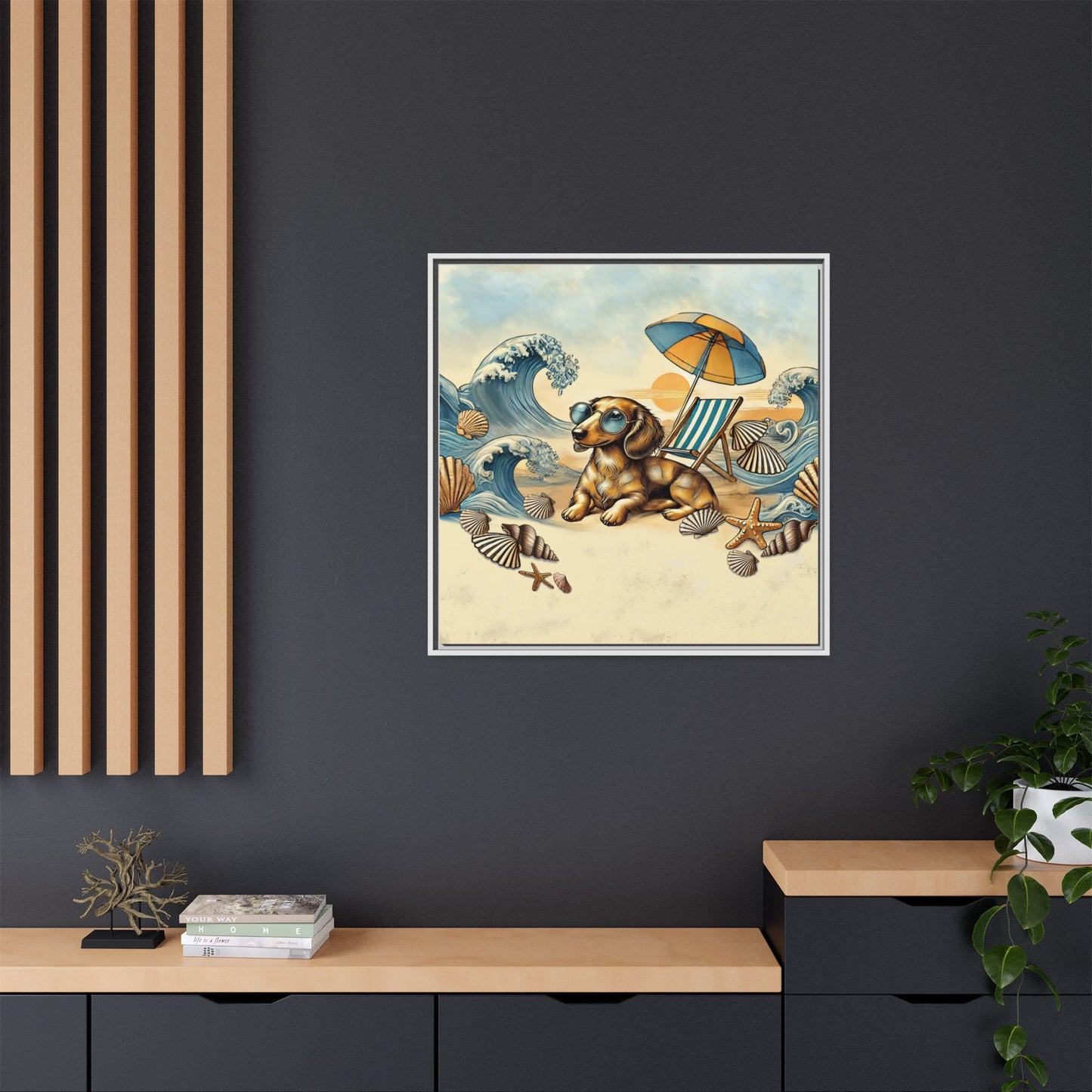 Dachshund on the Beach Wall Art