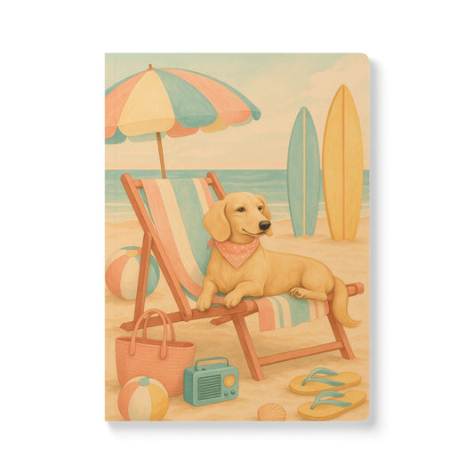 Retro Dachshund Softcover Journal