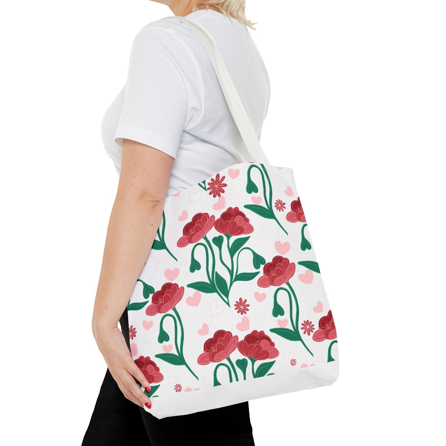 Valentines Day Floral Tote Bag