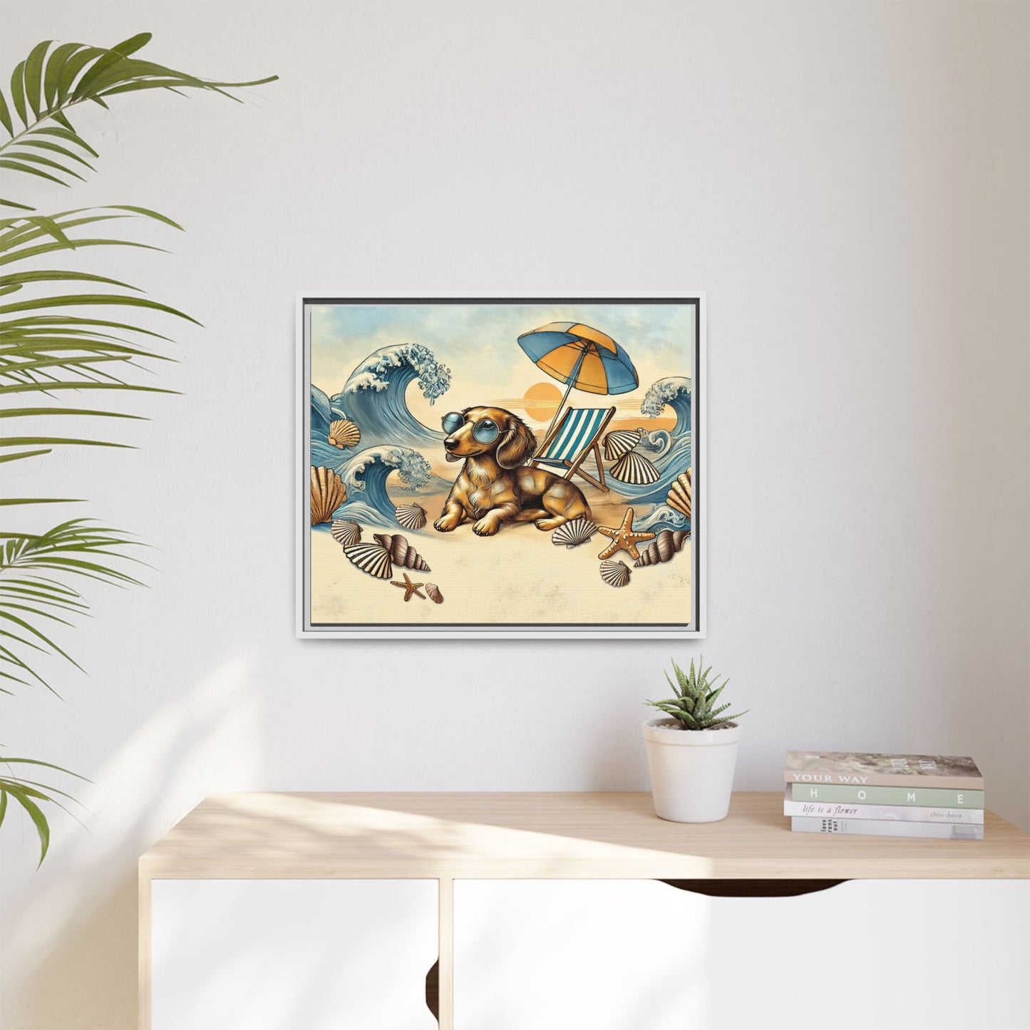 Dachshund on the Beach Wall Art