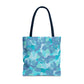 Beautiful Floral Tote Bag- Blue