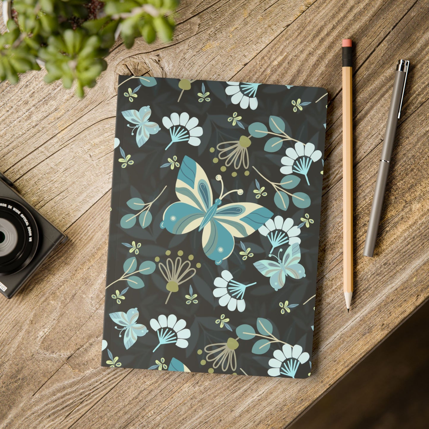 Butterfly Journal - Teal, blues, black