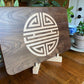 Walnut Charcuterie Board with Chinese Shou Symbol - Longevity Inlay