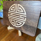 Walnut Charcuterie Board with Chinese Shou Symbol - Longevity Inlay