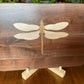 Walnut Charcuterie Board with Dragonfly Inlay - Handcrafted Woodwork