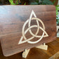 Walnut Charcuterie Board - Celtic Knot (triquetra) Maple Inlay.