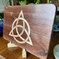 Walnut Charcuterie Board - Celtic Knot (triquetra) Maple Inlay.