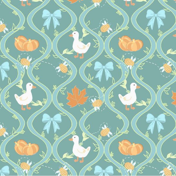 The Pumpkin Vine- Teal   6Fall504TL