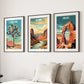 3 Piece USA National Park Art. Big Bend, Arches, Joshua Tree