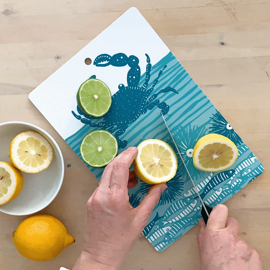 Sustainable Cutting Board | Crab (Teal Blue)