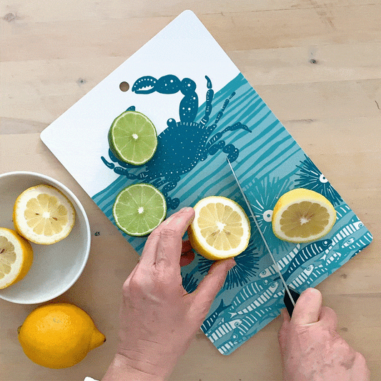 Sustainable Cutting Board | Crab (Teal Blue)