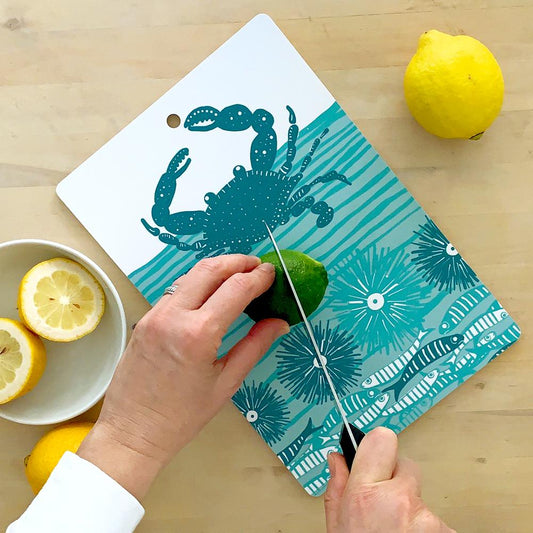 Sustainable Cutting Board | Crab (Teal Blue)
