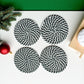 Candy Cane Coaster 4pk